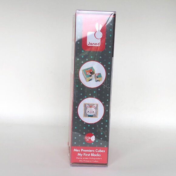 Janod My First Blocks Babies Animal  -  (4 wooden cubes) Brand New - Picture 6 of 14